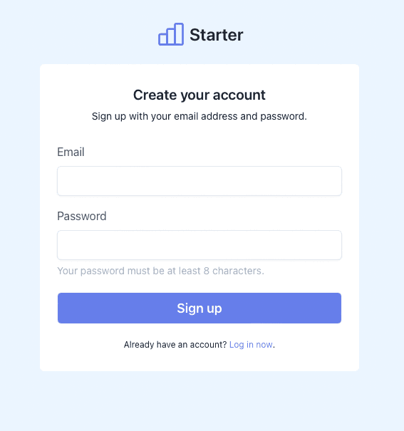 Next JS Dashboard Signup Page