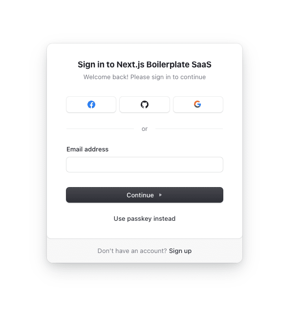 Next.js SaaS Boilerplate Authentication
