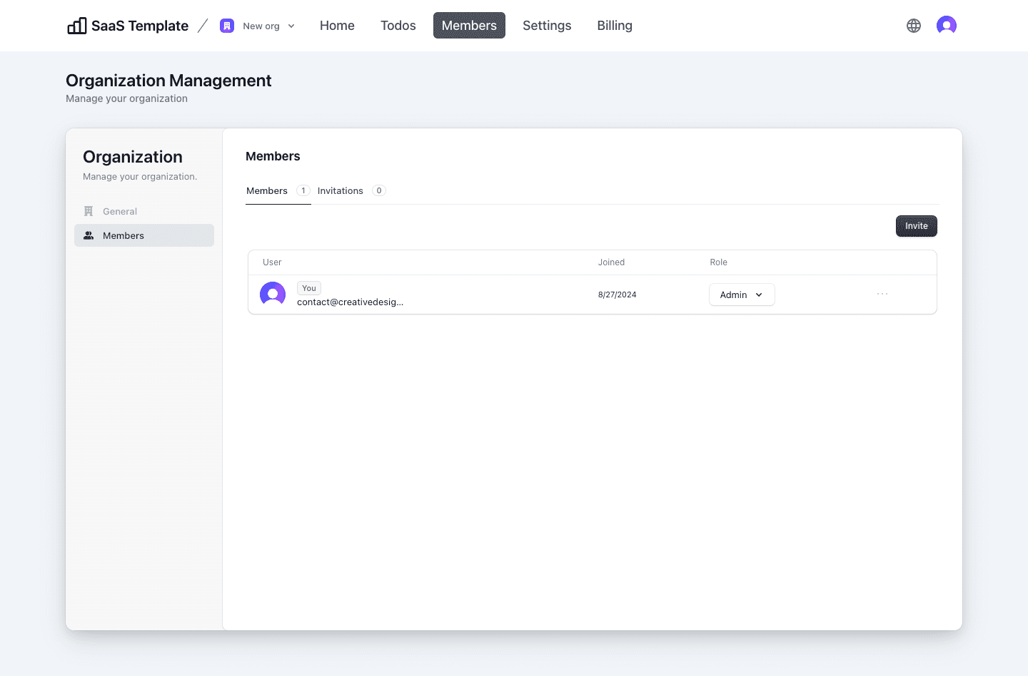 Next.js SaaS Multi tenancy team