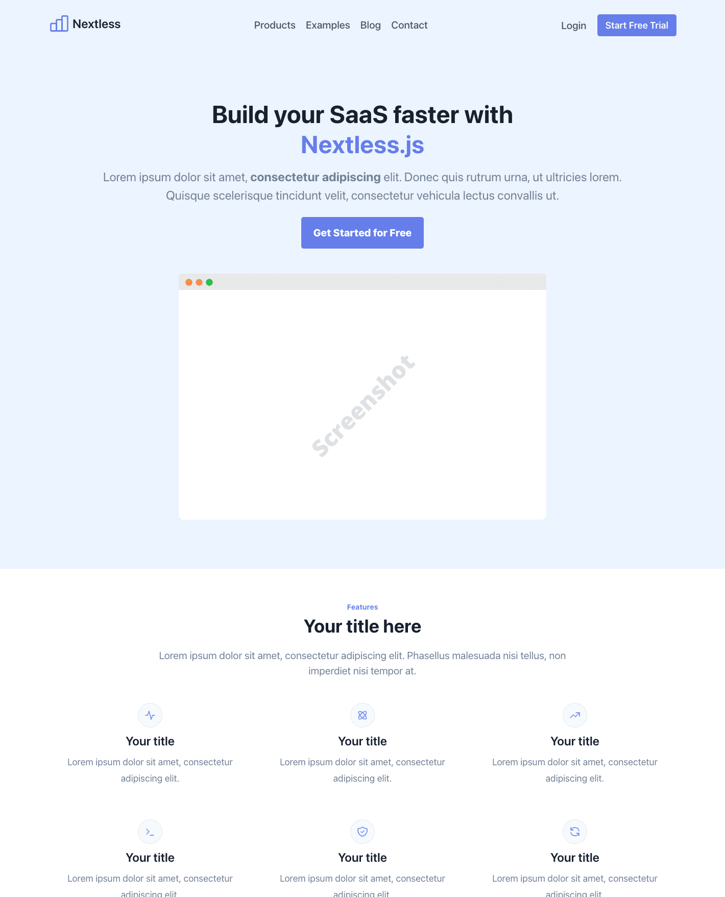 React SaaS Boilerplate Landing page